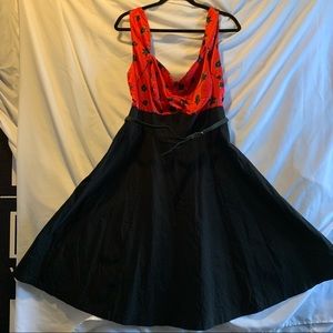 Torrid swing dress red and black